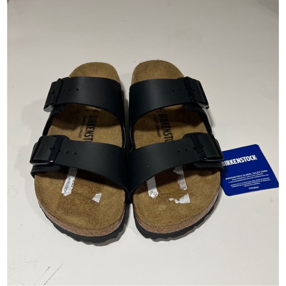 +Birkenstock Arizona Birko-Flor Slide Sandal Black Women Size 6 NWT